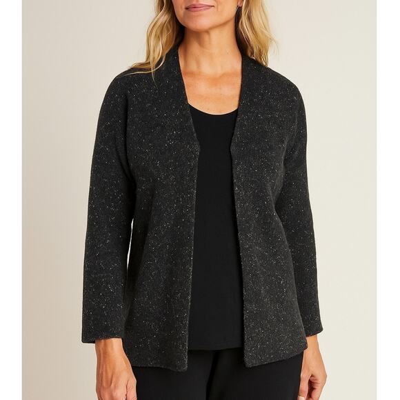 Eileen Fisher Speckled Cardigan Sweater Lambswool Angora Silk - Picture 1 of 8